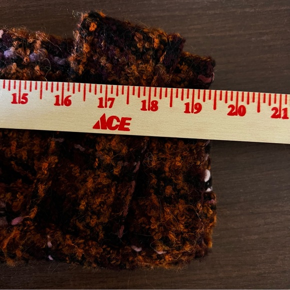 Chepe Italy Wool Cotton Blend Tweed Orange Burgundy Plaid Jacket Lined Size M - Picture 13 of 14